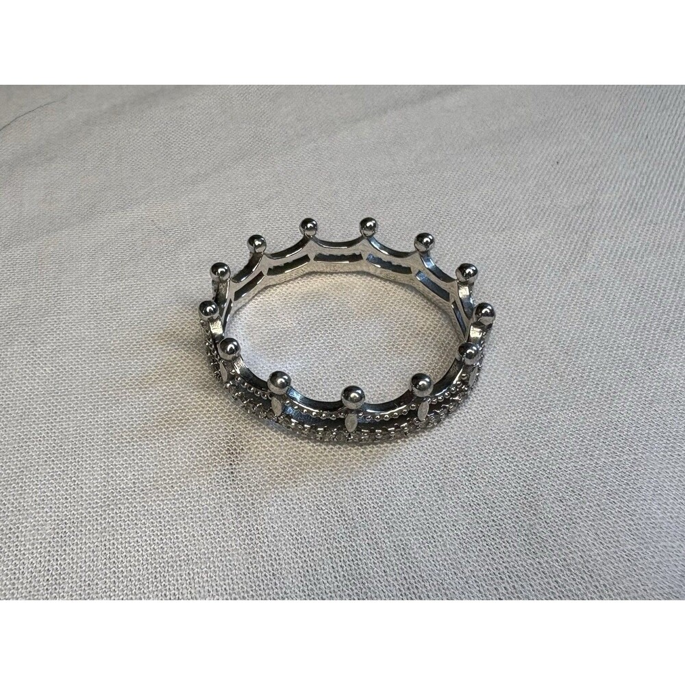 Sterling Silver Tiara Crown Band Ring Sz 10.75 2.87g Repair Missing 2 Stones